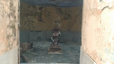 4K Video of old pump machine not in working condition. Stock Footage 291546742