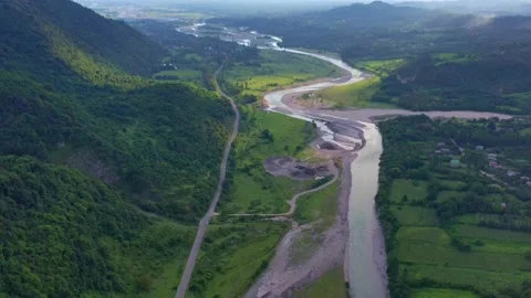 4k video panoramic view of mountain river Stock Footage 150966164