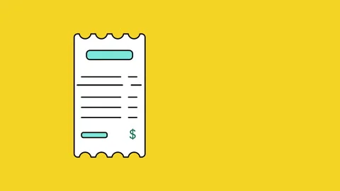 4k video of paper check receipt icon. Stock Footage 162554489