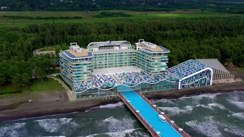 4k video Paragraph Resort &amp; Spa Shekvetili from drone Vidéo 149347249