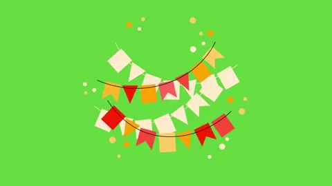 4k video of party decorations over green background.. Stock Footage 217934099