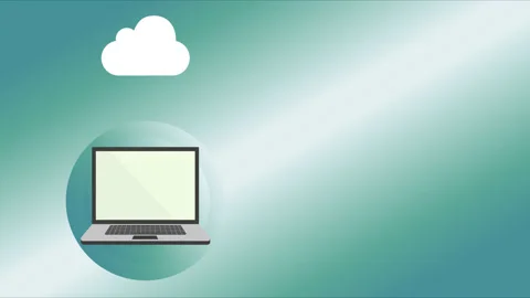 4k video of pc connection to the cloud. Stock Footage 135739081