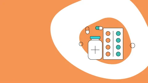 4k video of pills container in flat style. Stock Footage 165042357