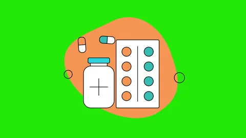 4k video of pills container in flat style. 動画素材 166150875