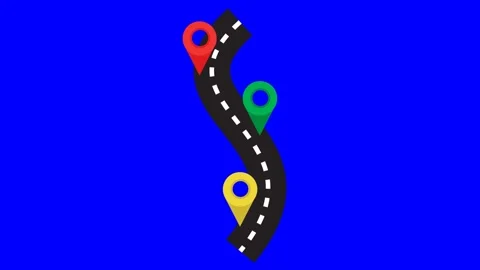 4K video Pin Pointer Location Footage with Road Illustration Stock Footage 285051928
