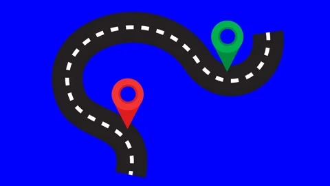 4K video Pin Pointer Location Footage with Road Illustration Stock Footage 285052004