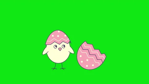 4k video of pink Easter egg and little chicken inside. Stockbeeldmateriaal 210549387