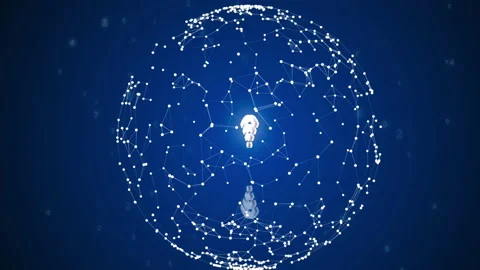 4k video of planet Earth network view from space with wi-fi sign. Stock Footage 157476550