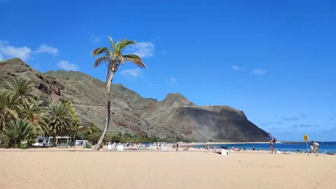 4K video of Playa de Las Teresitas, tenerife, canary Island, Spain Stock-Footage 201888227