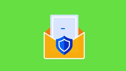 4k video of protected envelope flat design on green background. Stockbeeldmateriaal 168489035