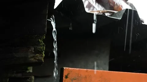 4K video of a Rain Storm with lightning and thunder audible Stock Footage 260504660