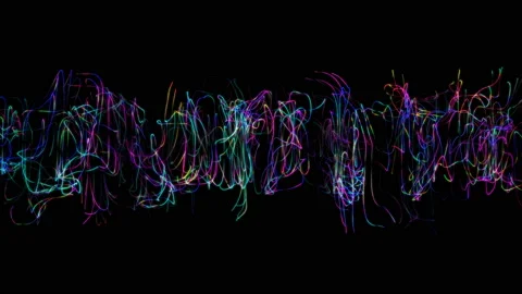 4k video. Random shapes. Neon lines. Futuristic graphic Stock Footage 119347338