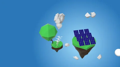 4k video of renewable banner flat  template. Stock Footage 143099081