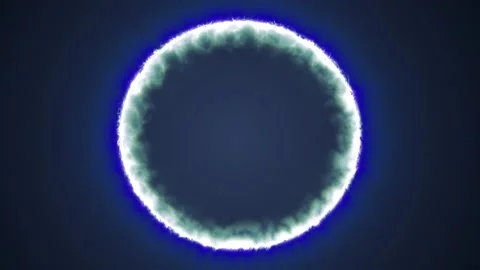 4k video of round shiny technology frame on blue background. Stock Footage 143088000