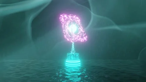 4K video of sci-fi object cinematic motion graphic scene with neon lighting. Stock Footage 159741983