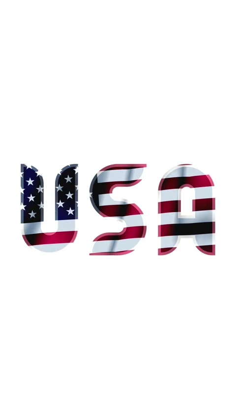 4K video. Set of vertical loop animation with American flag inside text USA 250 Stockbeeldmateriaal 338313009