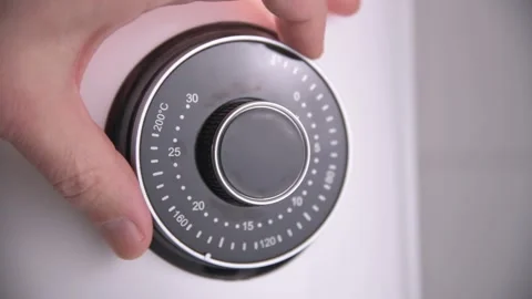 4K video - Setting temperature on air fryer Stock Footage 249276319