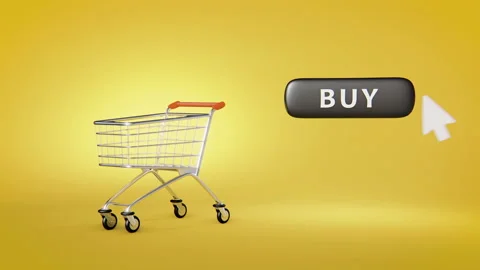4k video of shopping cart with button buy. Stock Footage 175367796