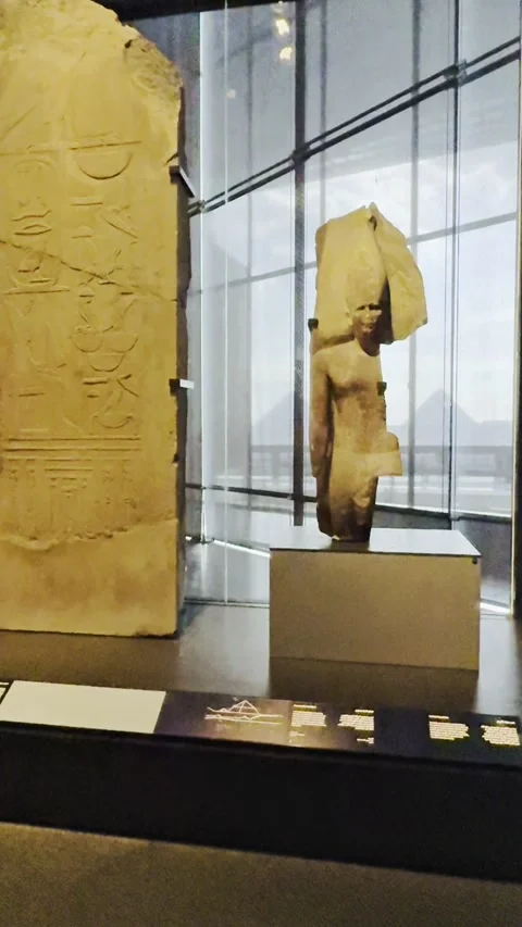4K video showcasing ancient Egyptian stone artefacts Stock Footage 335030149