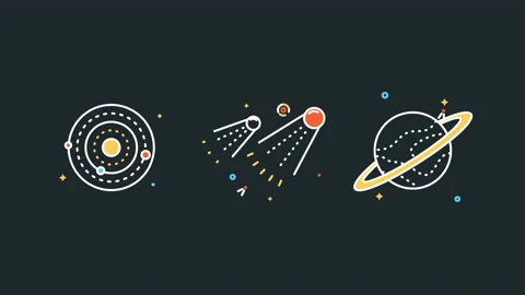 4k video of space and constellation in flat style. Stockbeeldmateriaal 166500808