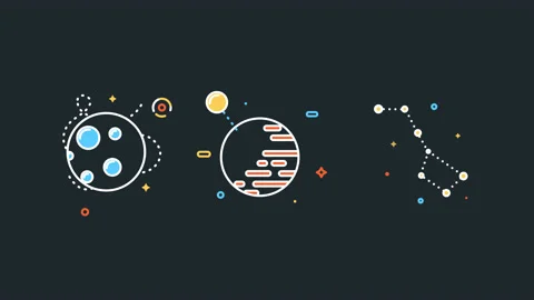 4k video of space and constellation in flat style. Video stock 169286429