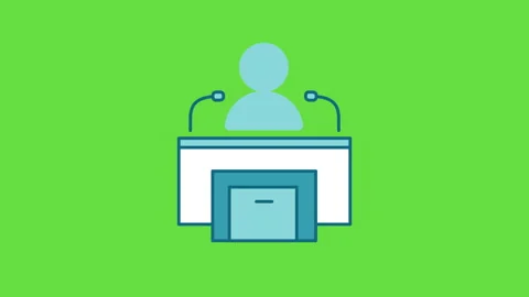 4k video of speech icon in flat style on green background. Stock Footage 201267068