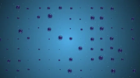 4k video of spheres of different sizes on blue background. Stock Footage 142931135