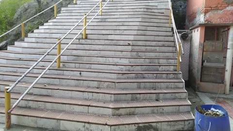 4K Video of stairs in a temple. Stock Footage 296646916
