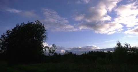 4K video of summer cloudy sunset in Europe Stock Footage 160539057
