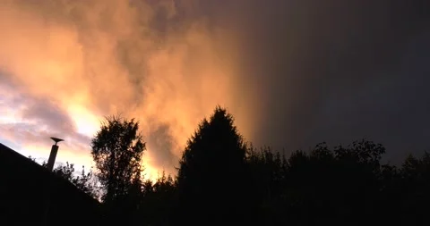 4K video of summer cloudy sunset in Europe Stock Footage 160539090