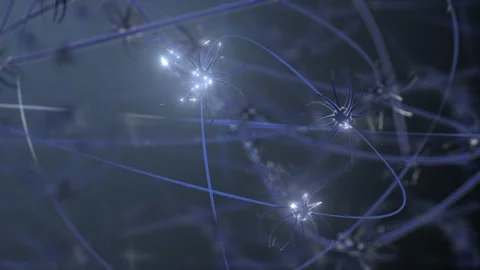 4k video of super macro close-up view of neurones inside of human brain. Stock Footage 142456125