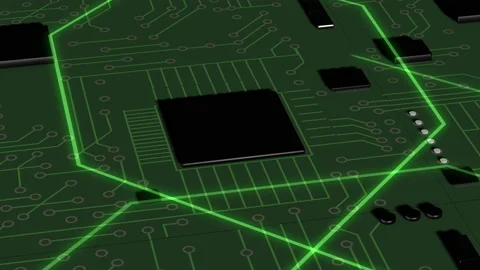 4k video of technological building scheme with loopable elements. Stock Footage 155224248