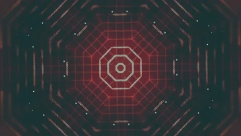 4k video of technological red tunnel design background. Stock Footage 157630559