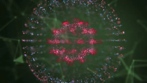 4k video of technological virus design on dark background. Stock Footage 179606333