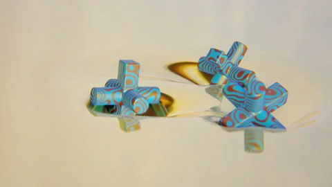 4k video of three geometric structures in a swirl. Stock Footage 168710067