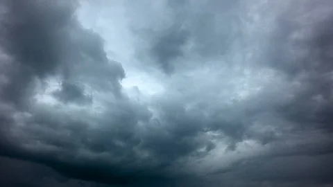 4K video time lapse motion footage of dark Dramatic sky with stormy clouds Stock Footage 91680984