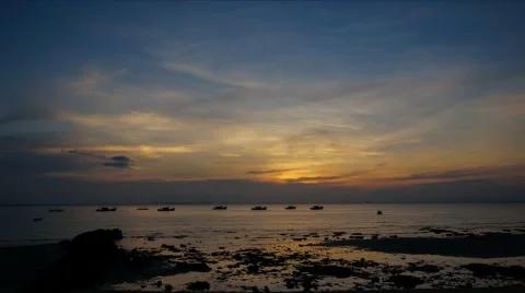4K video time-lapse of sunset view Stock Footage 49097462