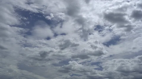 4K video Time lapse white cloud moving in blue sky background movie clip. Stock Footage 159472827