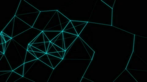 4k video. Triangles texture. Geometric shapes. Low poly triangles. Neon lines. Stock Footage 124294893