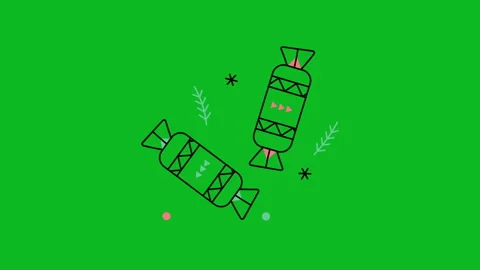 4k video of two cartoon sweets on green background. Stock-Footage 167053465