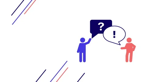 4k video of two characters with question mark and exclamation mark. Stockbeeldmateriaal 168643629