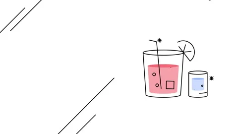 4k video of two drinks doodle on white background. Stock Footage 166557168