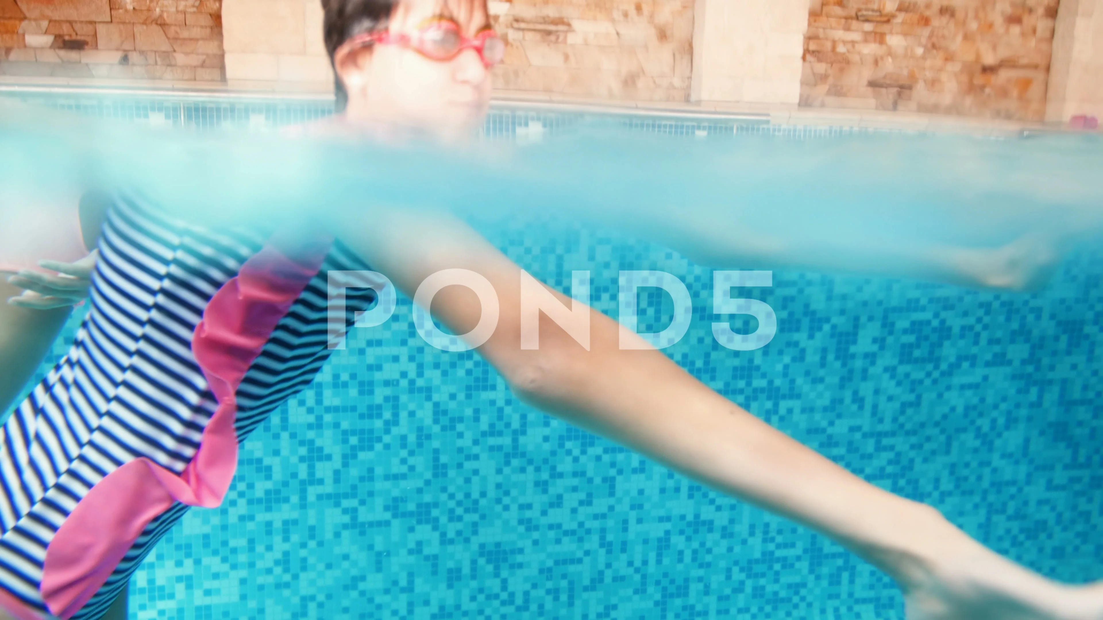 Girls underwater bathtub