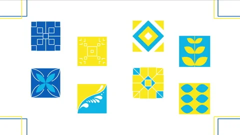 4k video of Ukrainian pattern set on white background. 库存影片 197366234