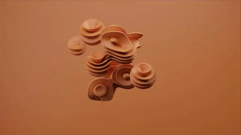 4K video of unique abstract object moving and changing shape motion graphics. Stock Footage 155034016