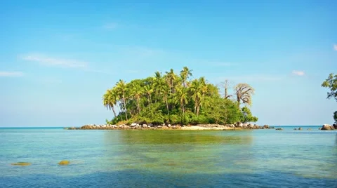 4k video - Very small, undeveloped, tropical island, just off Phuket, Thailan Video stock 49620945