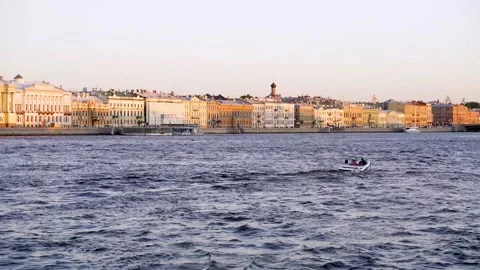 4k video. View on Neva river. Saint Petersburg, Russia Stock Footage 156762465