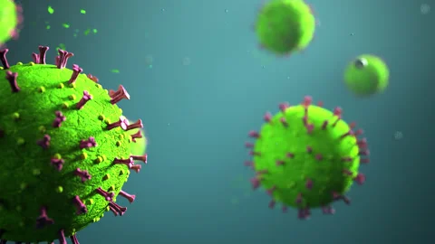 A 4k video of the virus in the blue liquid. Prores 4444. Stock Footage 134023064