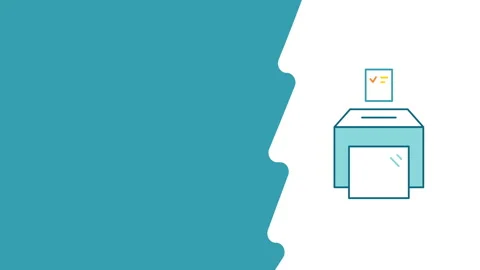 4k video of voting icon in flat style on white background. Stockbeeldmateriaal 193574738