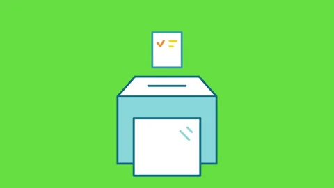 4k video of voting icon in flat style on green background. Stock Footage 201267071